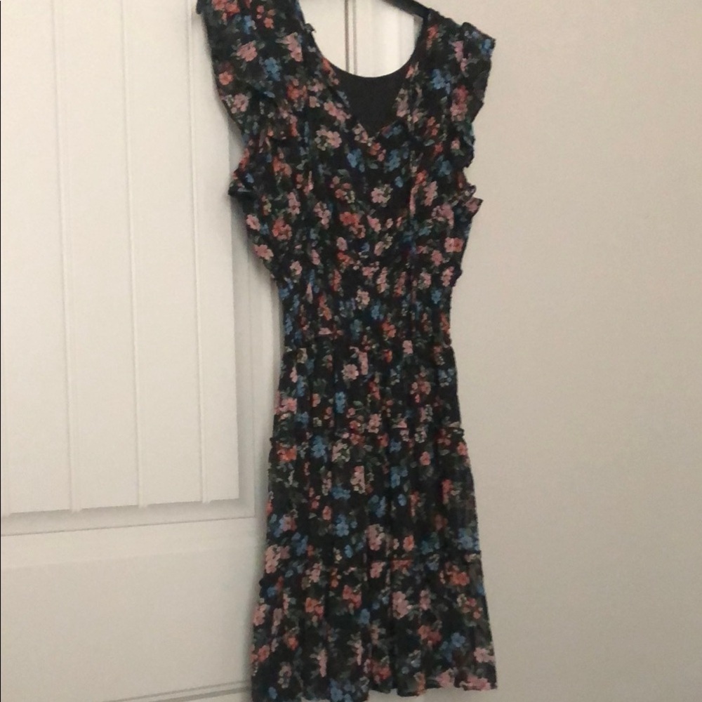 Floral Ruffle Sleeve Dress
